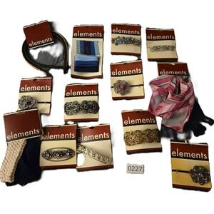 Vintage ELEMENTS Hair Accessories- Clips Hair Ties and Headbands NEW IN PACKAGE